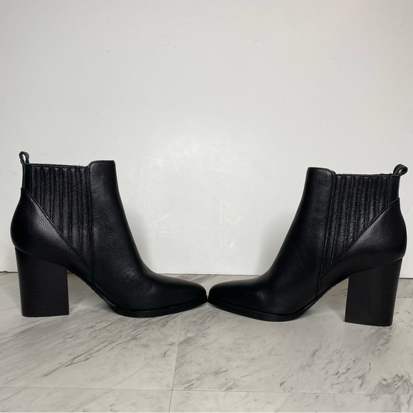 Marc Fisher Alva Black Leather Heeled Bootie 10M - Picture 5 of 14